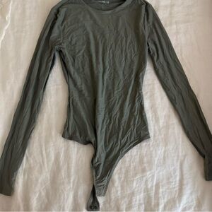 Women's Long Sleeve Olive Bodysuit